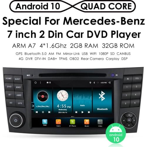 2DIN Android Car Auto Radio DVD for For Mercedes Benz W219 W211 W209 W463 2001 - 2011 Car Multimedia Player Wifi USB GPS RDS DSP