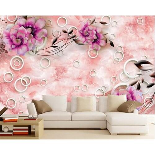 Beibehang papier peint Custom wallpaper roll marble wallpaper stylish floral living room background wallpaper for kids room