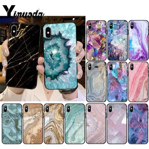 Blue Pink Purple Gemstone Agate Marble crystal Phone Case for iphone 12 11 11Pro X XS MAX XR 8 7 6 6S Plus 5 5S SE