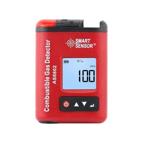AS8802 Digital Flammable Gas Leakage Detector Gasoline Methane Gas Leak Alarm Detector Analyzer Monitor 0-100%LEL Rechargeable