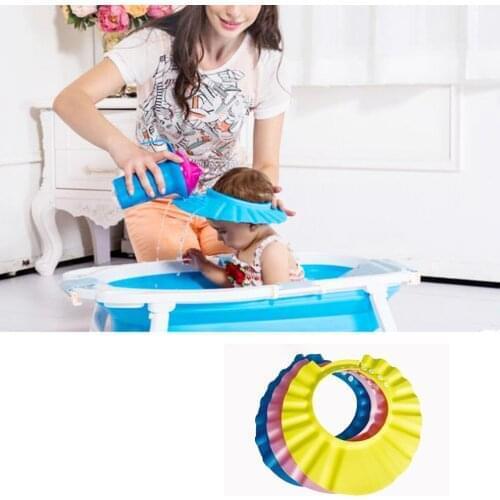 Baby Children Kids Safe Shampoo Bath Bathing Shower Cap Hat Wash Hair Shield Adjustable Elastic Shampoo Cap
