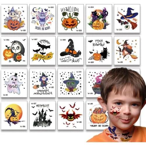 Kids Disposable Fake Tattoo Stickers Children Temporary Tattoo Body Art Sticker Boys Girls Birthday Gift Halloween Party Decors