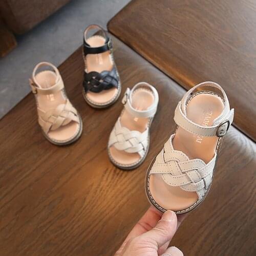 Toddler Girls Sandals Woven Plaid Summer Kids Birthday Party Shoes Dressy Baby Girls Princess Fancy Sandals Beach Boho Khaki 24M