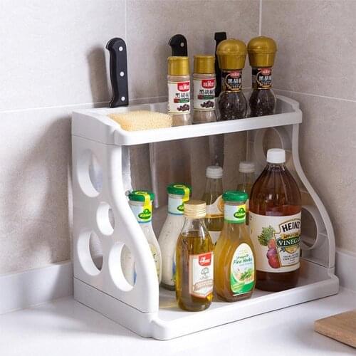 Double-layer Kitchen Racks Storage Rack Shelf for Seasoning Knife Holder Spice Rack