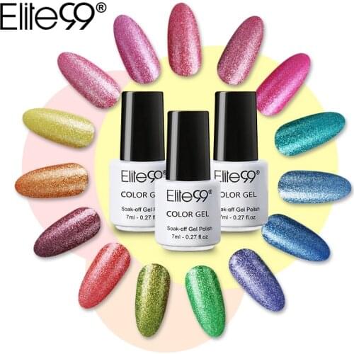Elite99 7ml Platinum Color Nail Polish Cured With UV LED Lamp Long Lasting Glitter Pearl Color UV LED Nail Gelpolish Lacquer