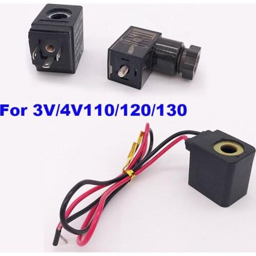 GOGOATC 3V/4V110/120/130 Inner dia.7mm 8mm wire lead/plug light type solenoid valve coil 24VDC 12V DC 220V AC 110V AC 36V