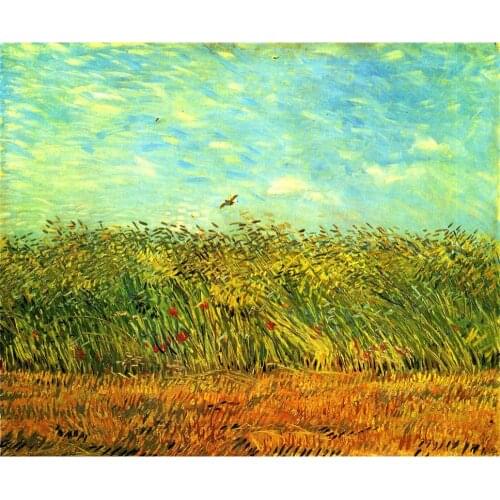 Handmade oil painting reproduction of Vincent Van Gogh High quality Wheat Field with a Lark Living room decor