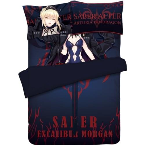Fate stay night Arturia Pendragon saber Anime Bedding Sheet Bedding Sets Bedcover Pillow Case 4PCS