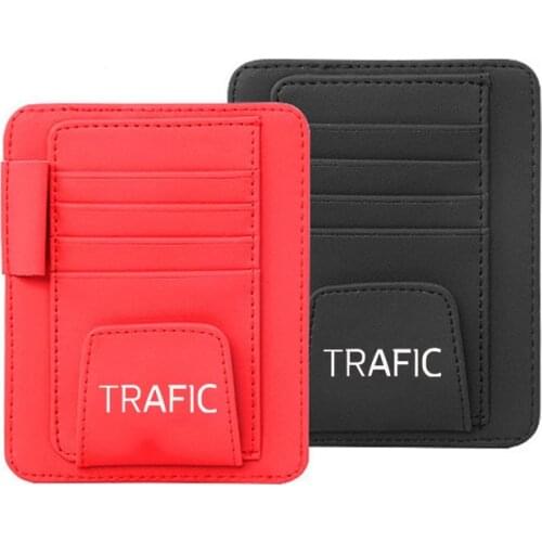 Sun Visor Multifunction PU Leather Car Card Package Holder Glasses Holder Pen Organizer Auto Accessories for Renault Trafic