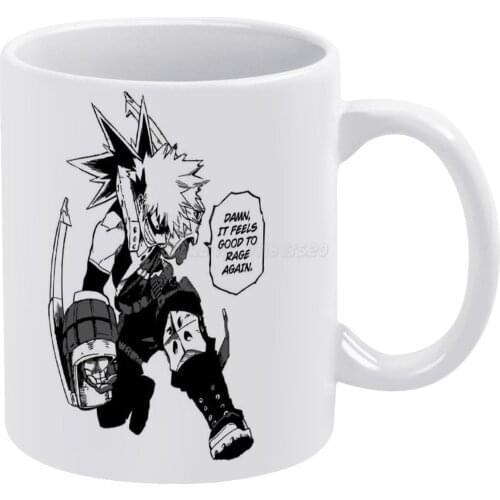 Raging Bakugou White Mug Custom Printed Funny Tea Cup Gift Personalised Coffee Mug Full Cowling My Hero Acadamia Todoroki Shoto