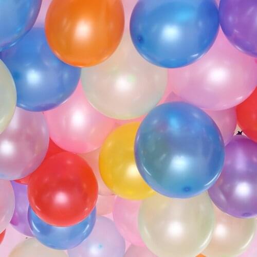 100PCS Colorful mixed balloons Thickening Solid color Exercise lung capacity Festive wedding party festive supplies Gun target