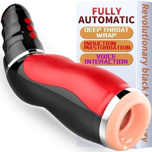 Real Oral Sucks Male Masturbator Deep Throat Suction Sex Machine Induced Vibration Sex Moan Intimate Goods Sex Toys for Men