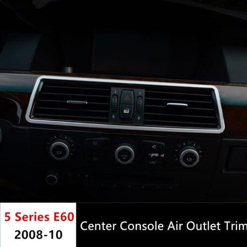 Front Air Conditioning Outlet Frame Decoration Cover Trim For BMW 5 Series E60 520 523 525 2008-10 Aluminium Alloy Car Styling
