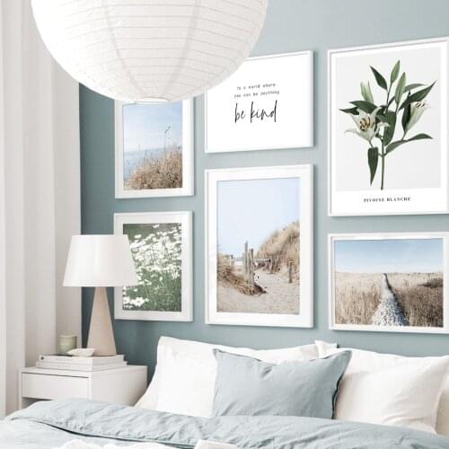 Sea Grass Poster Reed Pivoine Blanche Palnt Nordic Posters Prints Wall Art Canvas Painting Wall Pictures For Living Room Decor