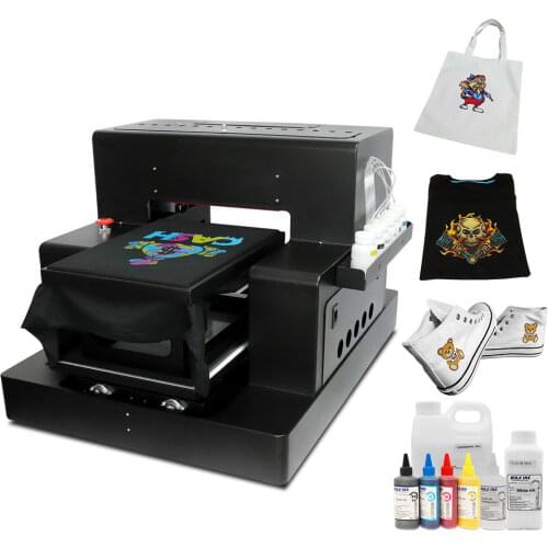 Automatic A3 DTG Printer Flatbed T-Shirt Printing Machine with Textile Ink for Canvas Bag Shoe Hoodie Direct to Garment Printers