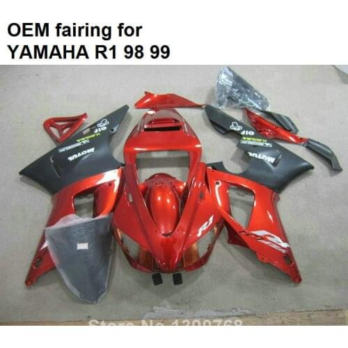 Full fairing kit ABS injection mold fairings for Yamaha YZF R1 1998 1999 red black motorcycle fairings set YZFR1 98 99 CN25