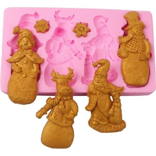 Christmas Santa Claus Shape Silicone Material Square Mold DIY Fondant Cake Mold Baking Tools Great Gift for Baking Lover