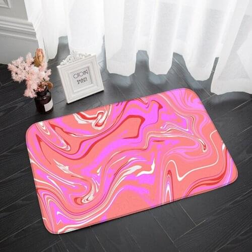 Pink Strata Liquid Kitchen Floor Carpet Bath Mats Flannel Material Home Door Entrance Living Room Rug Decor Hall Carpets Doormat