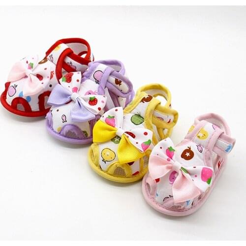 3# Baby Girl Sandals Newborn Infant Baby Girls Summer Bow Soft Sole Toddler Anti-slip Shoes Sandals Shoes For Newborns الصنادل