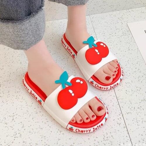 Comemore Summer Shoes Beach Slides Women Men Casual Slippers Cartoon Fruits Thick Soled Sandals Bathroom Flip Flops Zapatillas