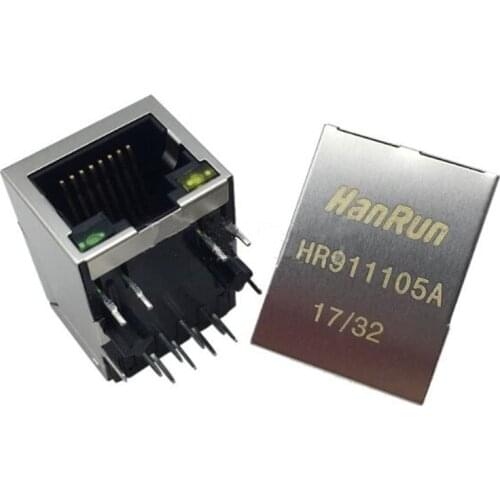 20PCS HR911105A with lamp HY911105A RJ45 network transformer with lamp network filter