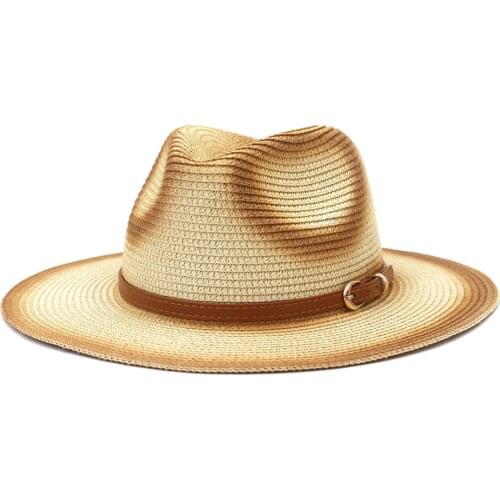 Sun hat for women summer hats outdoor beach sunscreen new fashion spray paint jazz straw hat straw beach sunscreen hatt HZ33