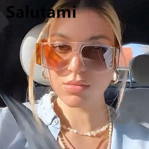 Irregular One Piece Square Yellow Brown Sunglasses Fo Women Oversized Wide Leg Elegant Sun Glasses Men Vintage Hip Hop Shades