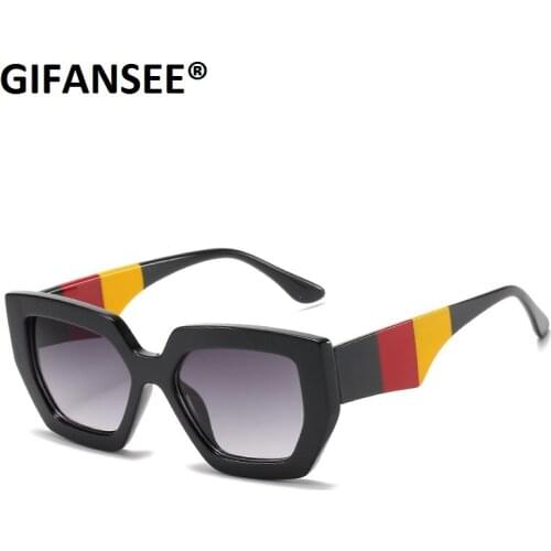 GIFANSEE 2020 Luxury Big Square Sunglasses Women Brand Designer Retro Clear Glasses Female Oversized Black Shades oculos UV400