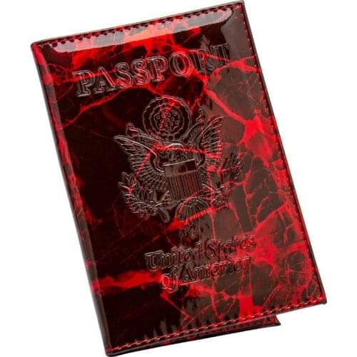 USA Lightning stone grain printing fashion standard size passport cover waterproof solid pu leather passport holder