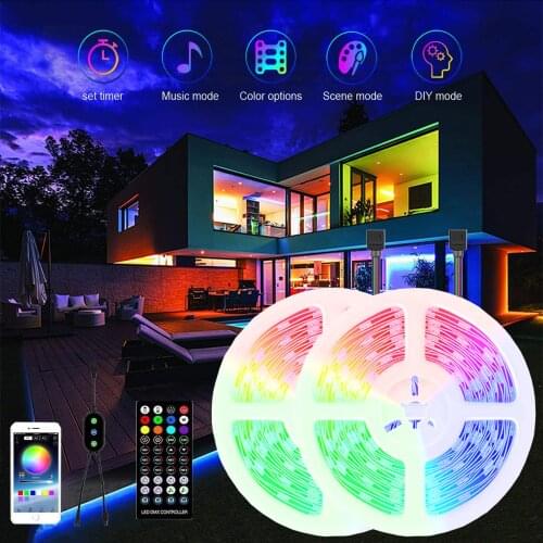 20M Bluetooth LED Strip Lights RGB 5050 SMD Flexible Ribbon Music Smart Strip Light 5M 10M Tape Diode Room Decoration