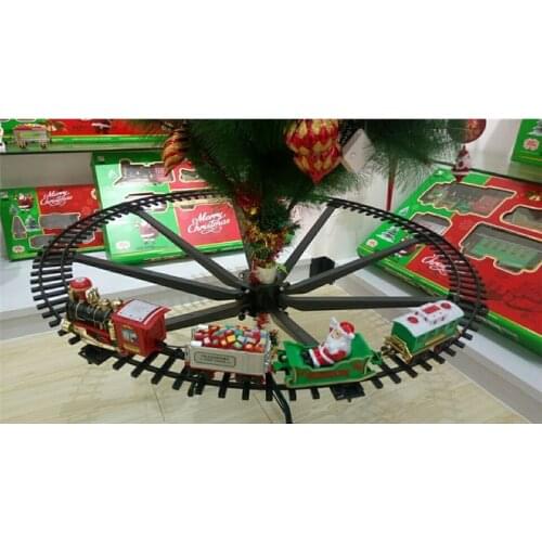 Christmas tree decoration train track frame Christmas Train Electric Toys Railway Car with Sound&Light Rail Car Christmas gifts