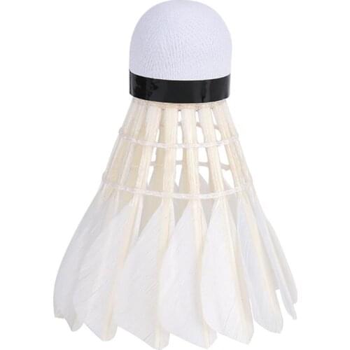 12 PCS/Pack Super Durable Badminton Shuttlecock WhiteGoose Feather Cork Wood Head Badminton Ball For Training Exercise