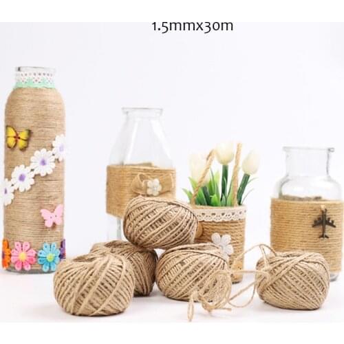 30 Meters Natural Burlap Hessian Jute Twine Cord Hemp Rope Party Wedding Gift Wrapping Cords Thread DIY Scrapbooking Craf