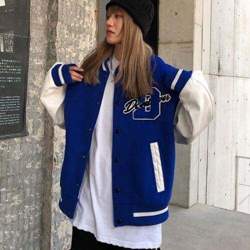 Hip Hop Vintage Varsity Baseball Jacket Women Fuzzy Stars Letters Embroidery Patchwork Jackets Harajuku College Unisex Coats