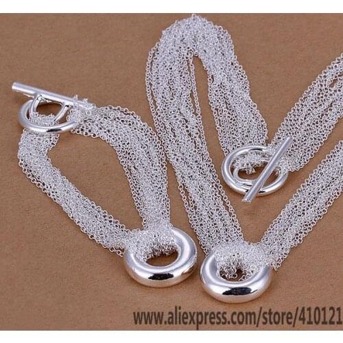 S098 Lucky Charm Silver Color Jewelry Sets For Women Fashion Jewelry Lady Accessories Fashion Mesh O /dblalssa Hptaqhaa