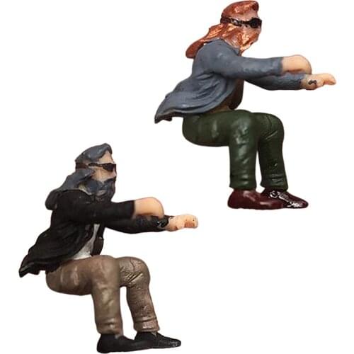 1:64 Motorcyclist Man Figures Street Layout Scenario Diorama Group DIY Ornaments