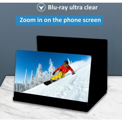 12 Inches Screen Amplifier Phone Magnifier Universal Desktop Folding Video Amplifier 3D Magnifying Glass Projector Drop Shipping