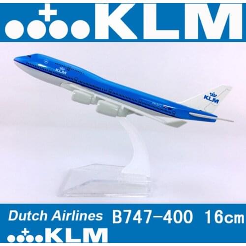 16CM 1:400 B747-400 model Dutch Airlines KLM with base alloy aircraft plane collectible display toy model collection
