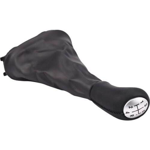 5 Speed Leather Manual Car Gear Shift Knob Lever with Boot Cover for Renault Clio 2 Clio 3 Megane 2 Scenic 2 Kangoo