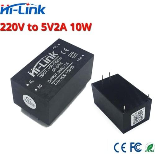 Free shipping 15pcs/lot 90-265V HLK-10M05 5V10W intelligent household compact switching AC DC converter module