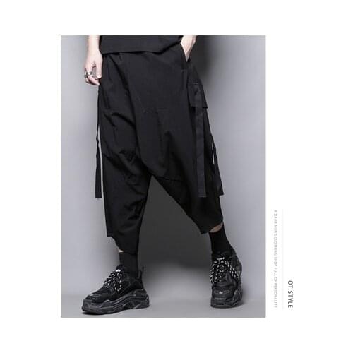 Dark Personality Design Yamamoto style irregular design Harun Trousers nine-point loose hip-hop radish pants smoking pants man