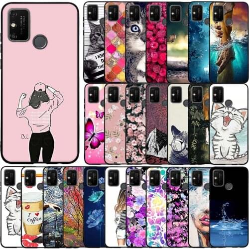For Huawei Honor 9A Case Flower Animal Cover Silicone Case For Huawei Honor 9a Bumper Shockproof Phone Case Coque Bumper Etui