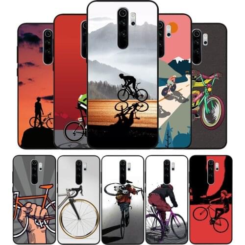 BIKE CYCLING art black Silicone Phone Case For Redmi note 9 8 7 Pro S 8T 7A Cover