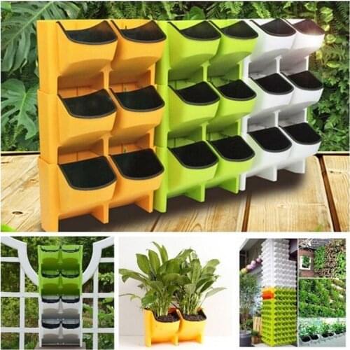 Flower Pot Stackable Wall Planter Outdoor Garden Balcony Home Decor Wall Hanging Vertical Succulents Plant Pot Bonsai