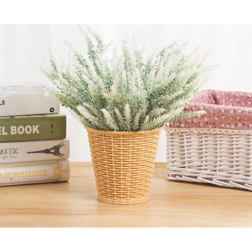 Flowers Artifical Bouquet Flocking Potted Wheat Ears Plant For Home Wedding Kitchen Garden Patio Plastic Lavender