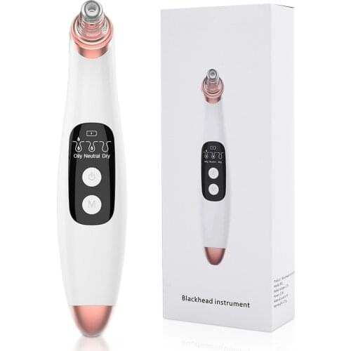 Electronic LCD Blackhead Remover Vacuum Suction Acne Pore Cleaner 6 Suckers Black Head Remover aspirateur point noir