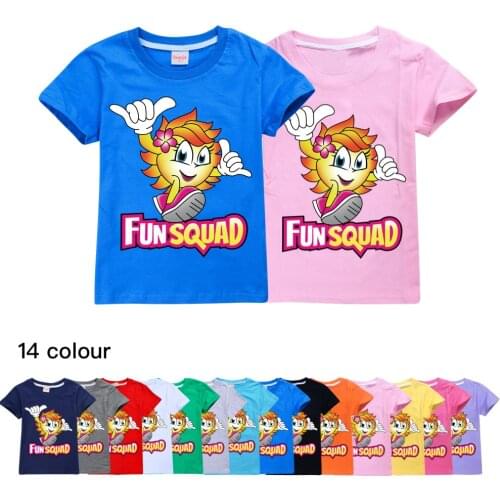 Funsquad Kids Summer Clothes Cotton Pink Shirt Fashion Children Clothes Boys 8 To 12 Girls Graphic Tee Teenage T Shirt Boutique
