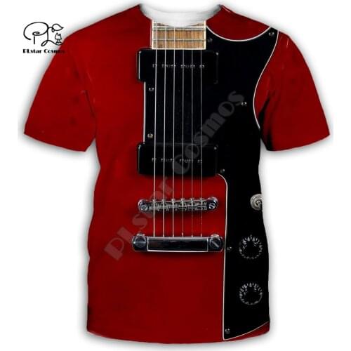 Guitar art Musical instrument 3D full printing fashion t shirt Unisex hip hop style tshirt streetwear casual summer style-3