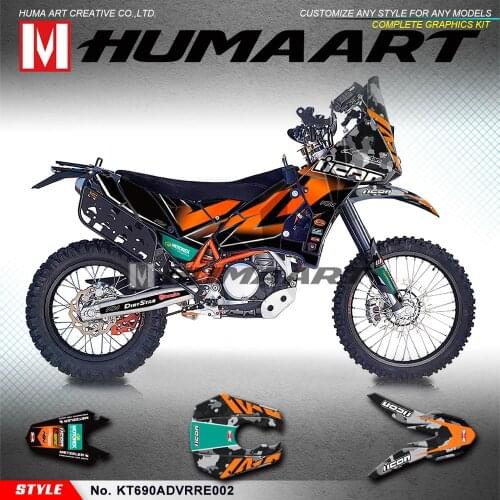 HUMAART Complete Graphics Sports Decals Motorcycle Stickers Kit for 690 Adventure Rally Raid EVO2