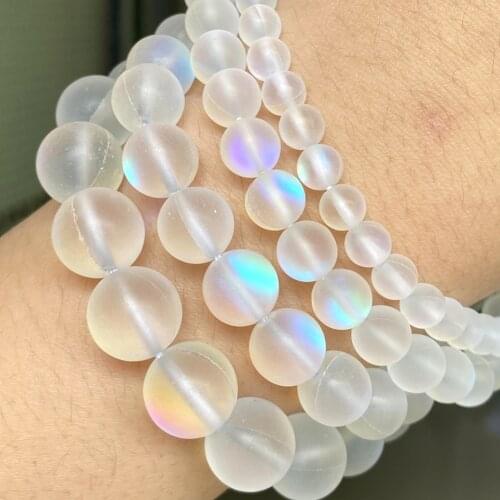 Stone Dull Polished White Austrian Crystal Round Beads For Jewelry Making Diy Handmade Bracelet Charm Accessories 6-12 mm 15